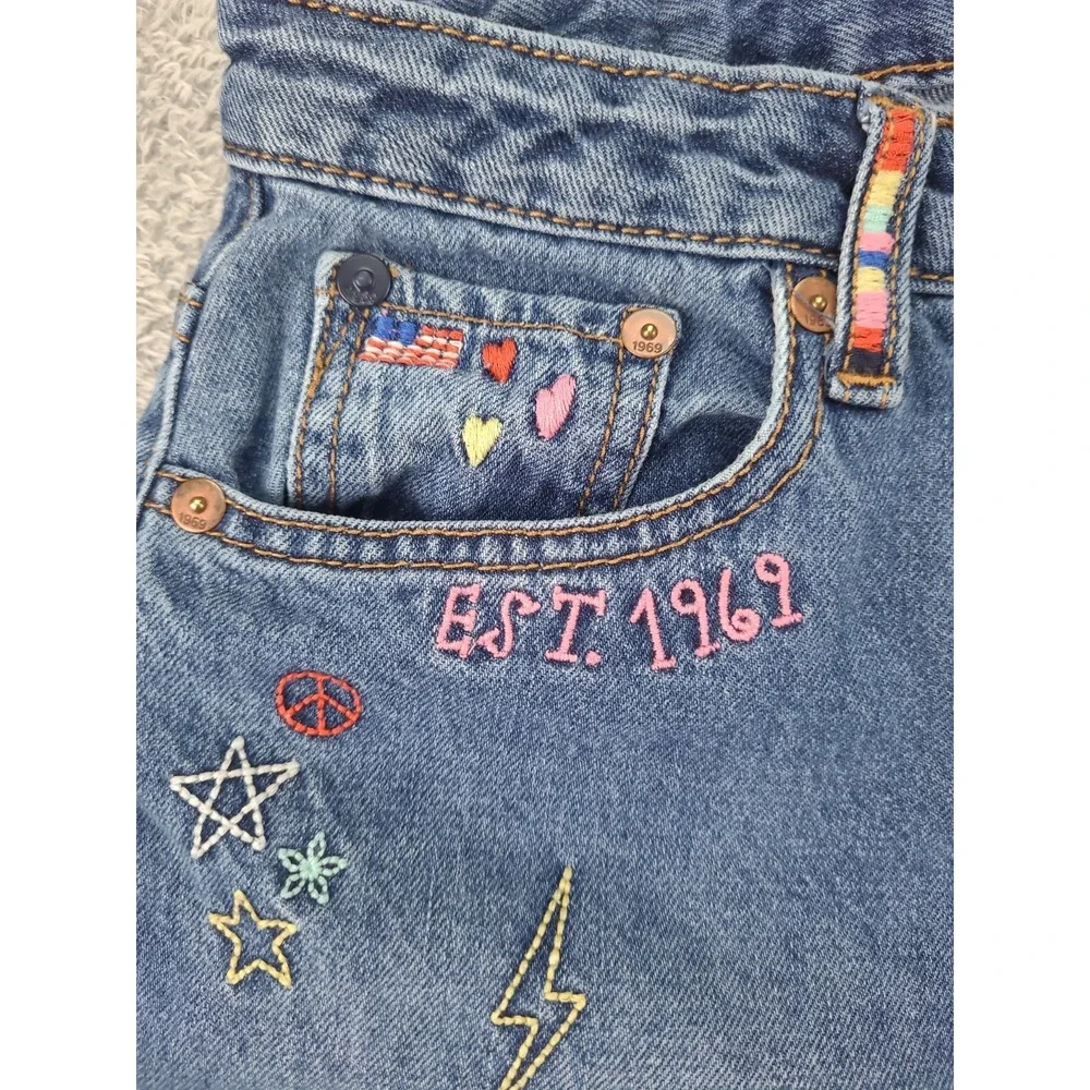 GAP Kids 1969 Grils Jeans Sz‎ 14R  Embroidered Ankle 50th Anniversary